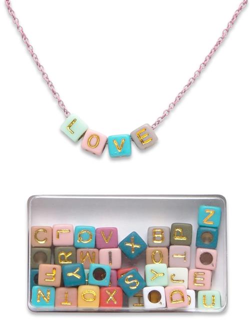 Letters Bead Necklace Mango Gold
