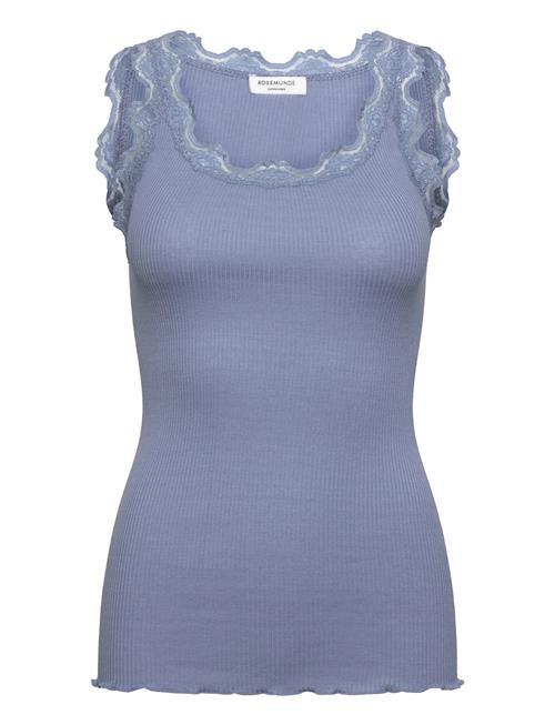 Rwbabette Silk Sl U-Neck Long Lace Rosemunde Blue