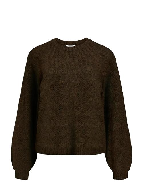 Objflora Re L/S Knit Pullover Noos Object Brown