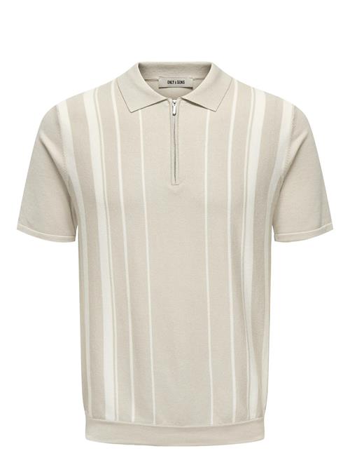 Onswyler Max Life Reg 14Ss Zip Polo Knit ONLY & SONS Cream