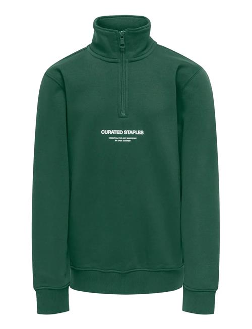 Osjcurated Reg Half Zip Sweat Vd ONLY & SONS Green