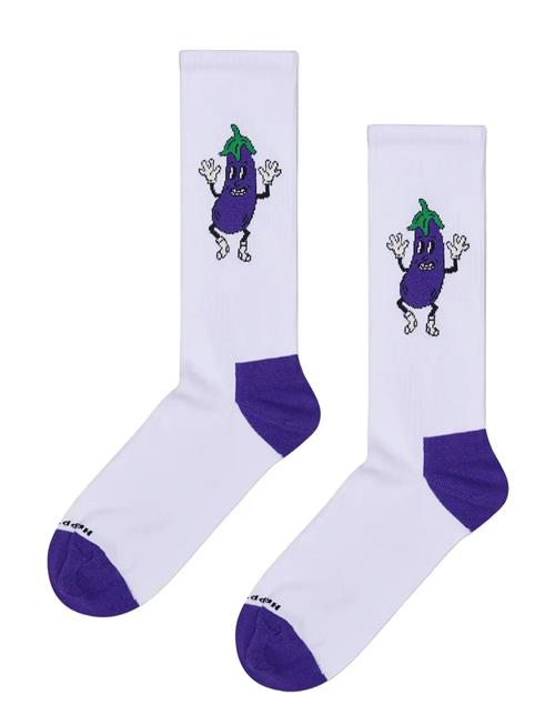 Aubergine Sneaker Sock Happy Socks White