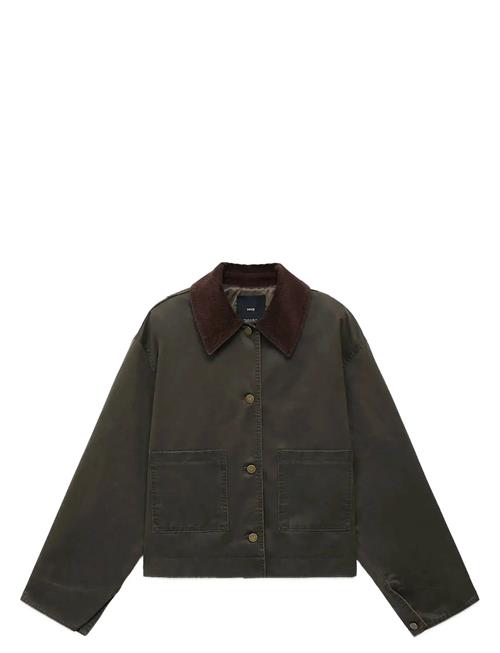 Denim Parka With Corduroy Collar Mango Khaki