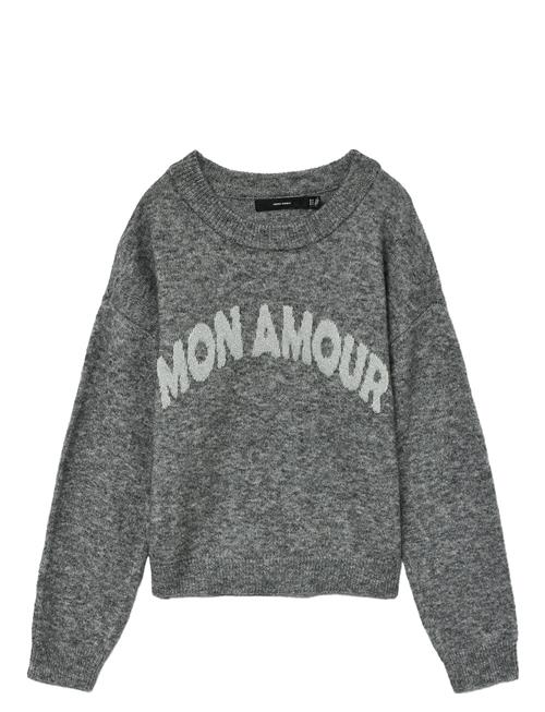 Vmamoremio Ls O-Neck Pullover Boo Vero Moda Grey