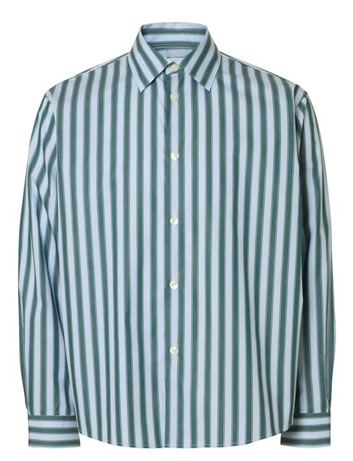 Slhrlxhenric Stripe Ls Shirt Selected Green