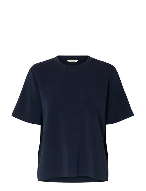 Slftenny Ss Boxy O-Neck Tee Noos Selected Navy