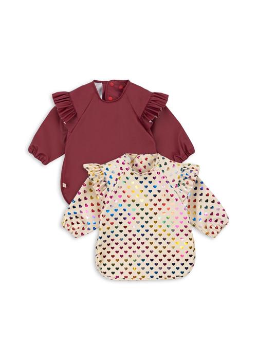 Konges Sløjd 2-pak Glitterhagesmæk Med Ærmer Og Flæse Coeur Glitter Sangria  Coeur Glitter Sangria 6-12 months  Lyserød  6-12 måneder  kvinde