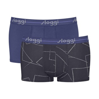 Sloggi 2P For Men Start Hip Sort/Blå bomuld Medium Herre