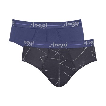 Sloggi 2P For Men Start Midi Sort Mønster bomuld Medium Herre