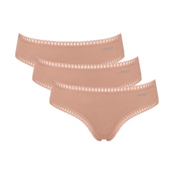 Sloggi Trusser 3P GO Crush Hipster Briefs Lysbrun  bomuld X-Large Dame
