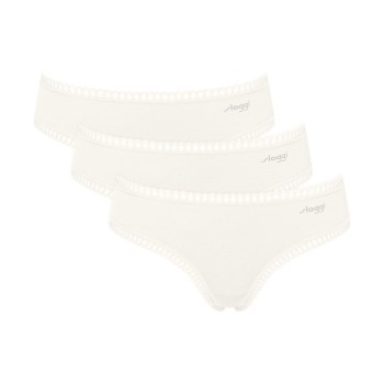 Sloggi Trusser 3P GO Crush Hipster Briefs Elfenben bomuld Small Dame