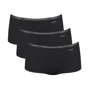 Sloggi Trusser 3P GO Crush Hipster Shorts Sort bomuld X-Large Dame
