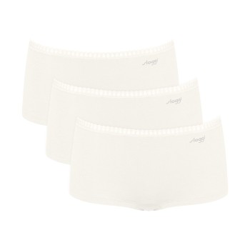 Sloggi Trusser 3P GO Crush Hipster Shorts Elfenben bomuld Small Dame
