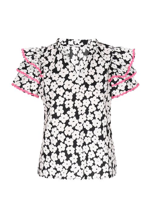 MYMO Bluse 'Fashion Lover'  lyserød / sort / hvid