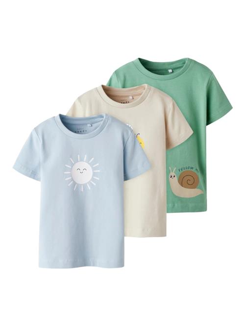 NAME IT Shirts 'NBMVacion'  kit / lyseblå / smaragd / hvid