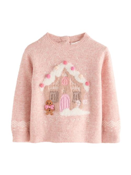 Next Pullover 'Christmas Gingerbread House'  cappuccino / pink / rosé / naturhvid