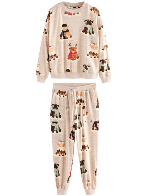 Next Pyjamas  beige / brun / grøn / orange