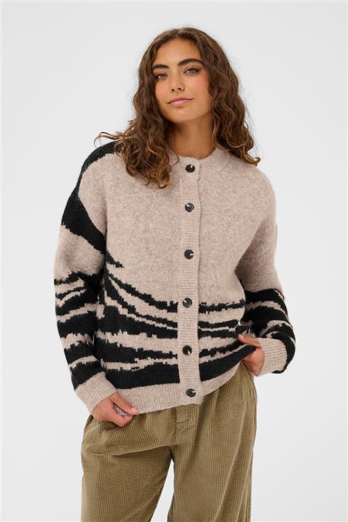 CULTURE Cardigan 'Zinna'  lysebeige / sort