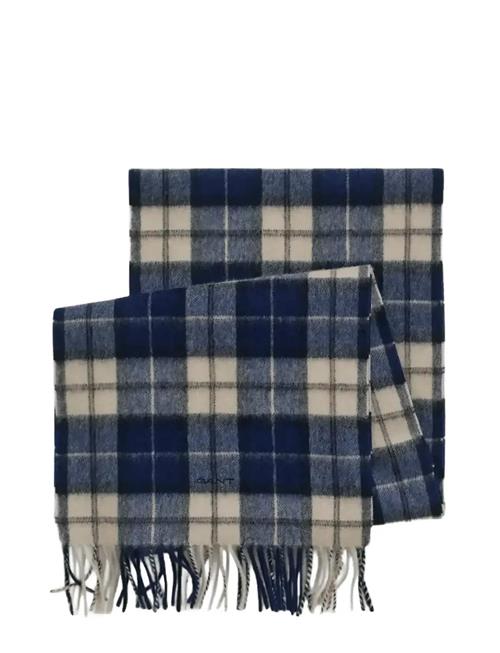 Wool Checked Scarf GANT Blue