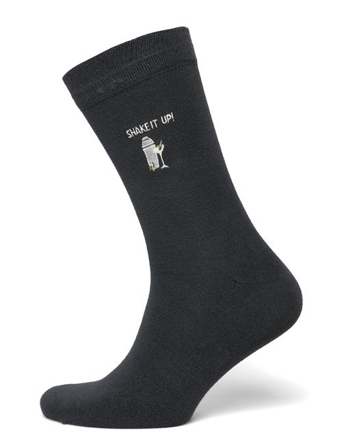 Embroidery Bamboo Sock Lindbergh Grey