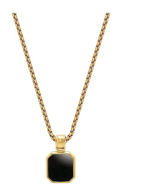 Gold Necklace With Square Onyx Pendant Nialaya Gold