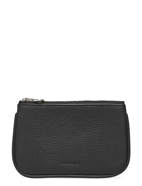 Leather Zip Wallet Piping SANDQVIST Black