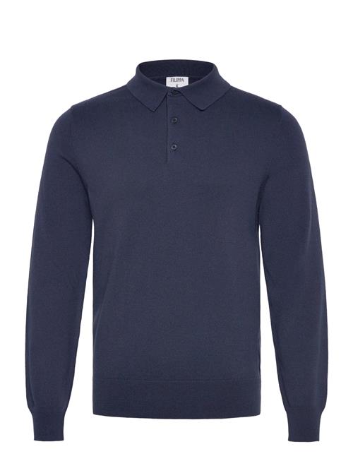 Knitted Polo Shirt Filippa K Navy