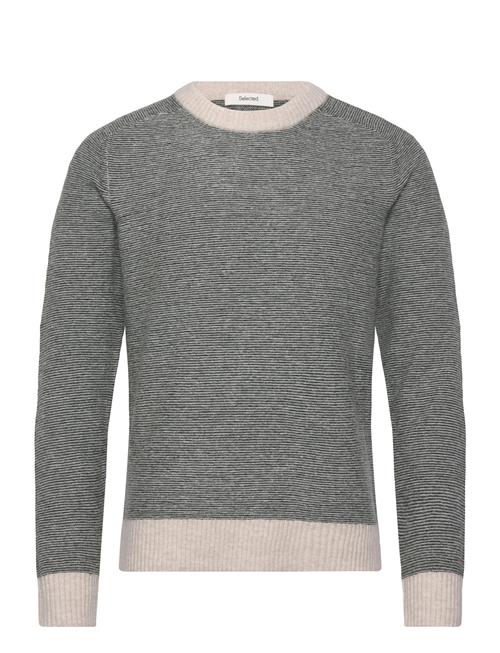 Slhrai Ls Knit Crew Neck Noos Selected Grey