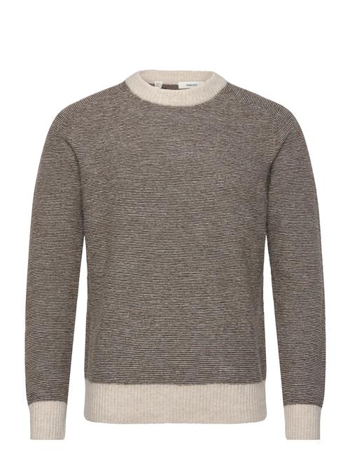 Slhrai Ls Knit Crew Neck Noos Selected Brown