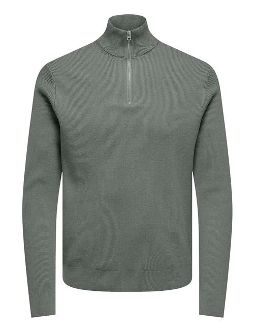 Onsphil Reg 12 Struc Half Zip Knit Noos ONLY & SONS Grey