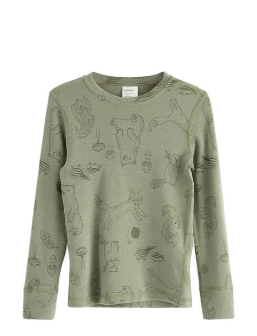 Top Merino Wool Aop Lindex Green