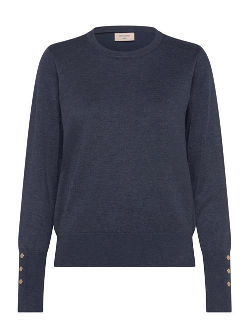 Pullover From Freequent In A Soft, Fine-Knit Material. The Pullover Has A Simple FREE/QUENT Navy