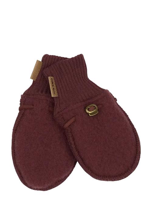 Wool Mittens Mikk-line Burgundy
