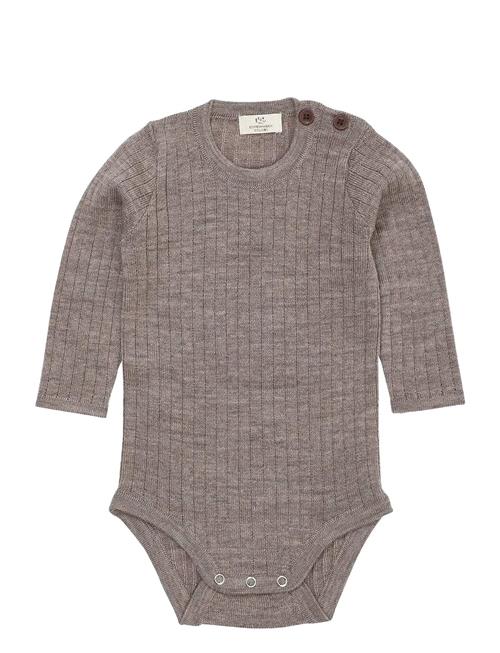 Merino Ls Rib Bodystocking Copenhagen Colors Brown