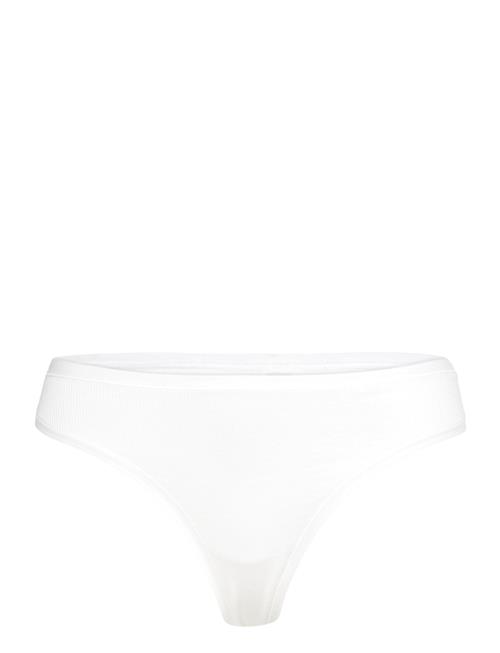 Core Rib Thong Organic Basics White