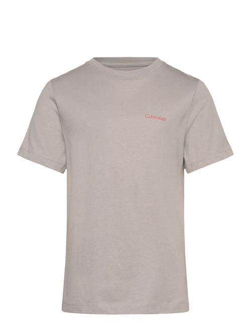Chest Inst.logo Ss T-Shirt Calvin Klein Beige