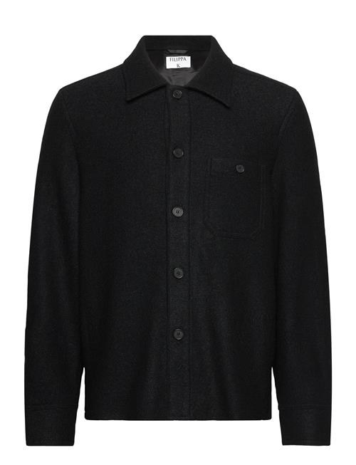 Boiled Wool Shirt Jacket Filippa K Black