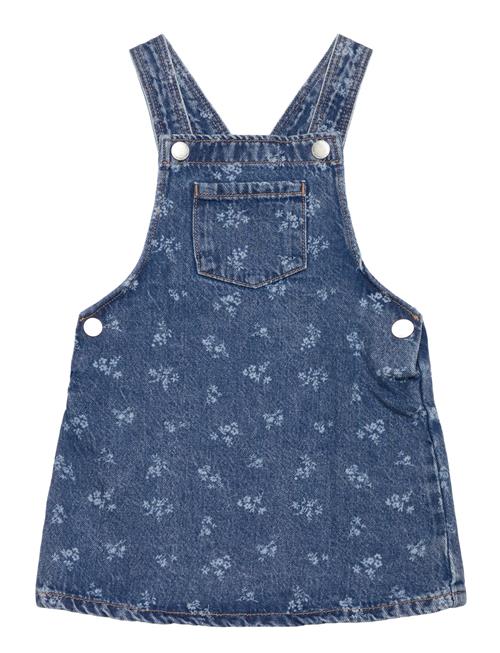 Printed Denim Pinafore Mango Blue
