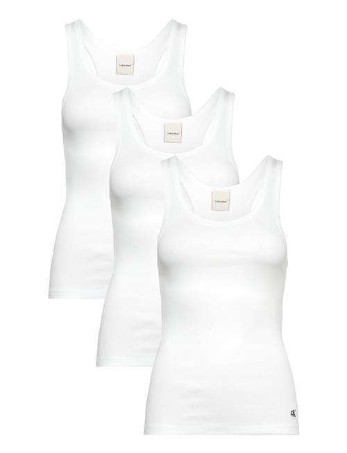Scoop Neck Cotton Tank 3Pk Calvin Klein White