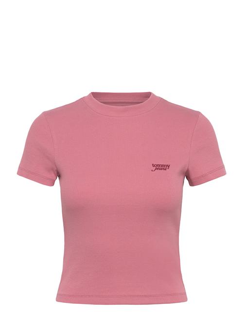 Tjw Slim Sh Script Tee Tommy Jeans Pink