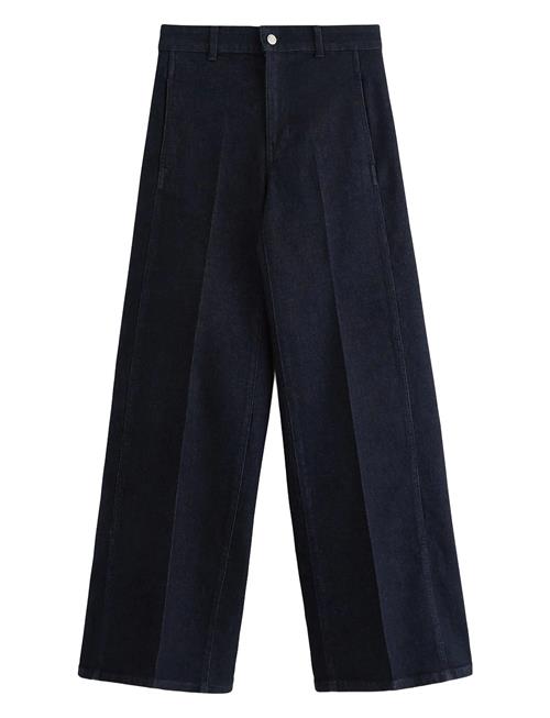 Trousers Denim Wide Crease Rin Lindex Navy
