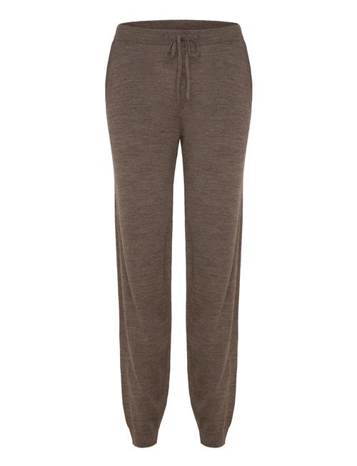 Rhvalencia Merino Wool Mw Trousers Rosemunde Brown