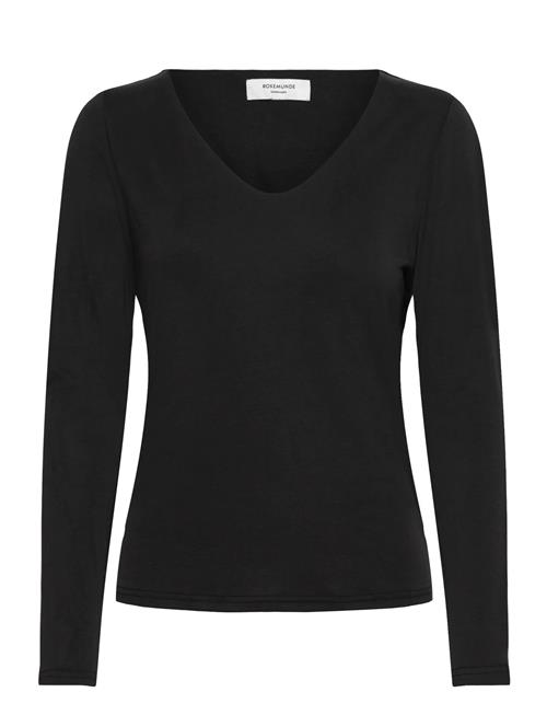 Rwelma Modal V-Neck T-Shirt Rosemunde Black