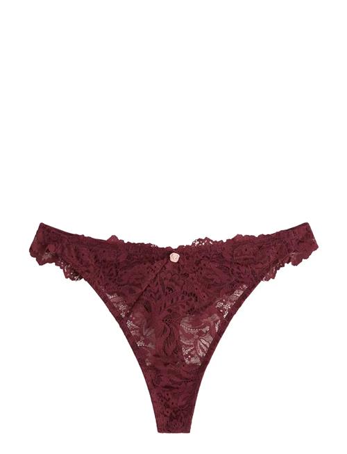 Thong In Lace With Regular Waist Lindex Burgundy