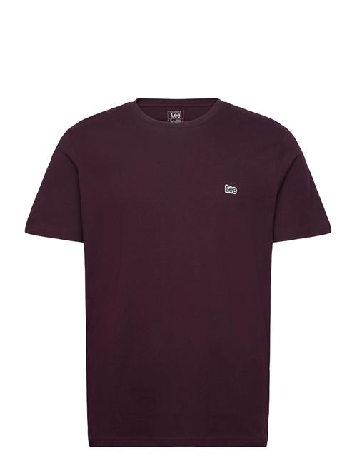 Ss Patch Logo Tee Lee Jeans Burgundy