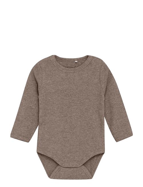 Body Ls Melange Rib Fixoni Brown