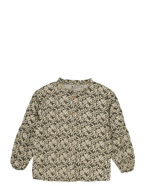 Shirt Longsleeve Shiny Flower Daily 7 Green