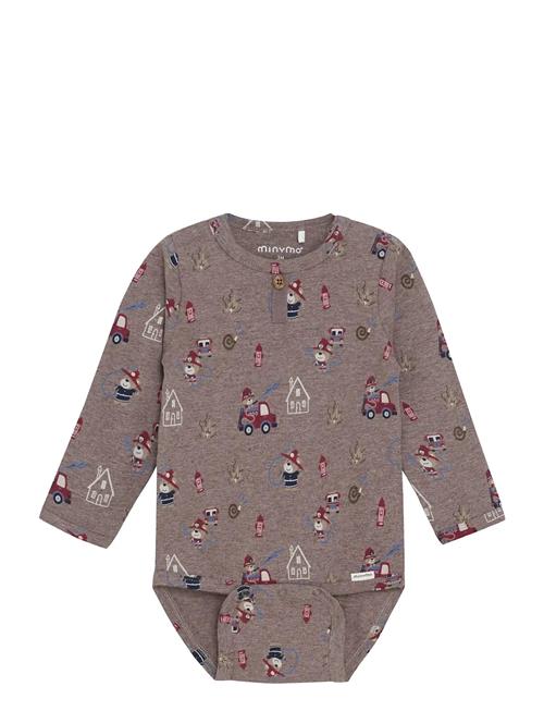 Body Ls Aop Minymo Brown