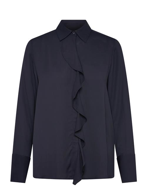 Reg Crepe Viscose Ruffle Blouse GANT Navy