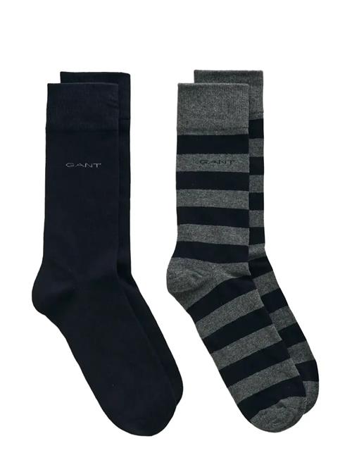 Barstripe And Solid Socks 2-Pack GANT Grey